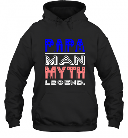 Papa Man Myth Legend Father's Day Dad Veteran Hooded Sweatshirt Hooded Sweatshirt / Black / S Hooded Sweatshirt - HHHstores