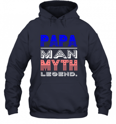 Papa Man Myth Legend Father's Day Dad Veteran Hooded Sweatshirt