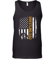 Wrestling Dad Tshirt American Flag 4th Of July Fathers Day Men's Tank Top