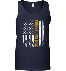 Wrestling Dad Tshirt American Flag 4th Of July Fathers Day Men's Tank Top