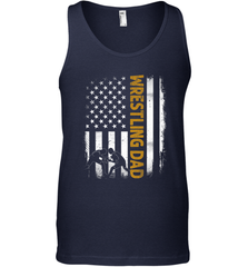 Wrestling Dad Tshirt American Flag 4th Of July Fathers Day Men's Tank Top Men's Tank Top - HHHstores