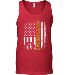 Wrestling Dad Tshirt American Flag 4th Of July Fathers Day Men's Tank Top Men's Tank Top - HHHstores