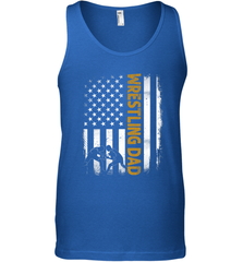 Wrestling Dad Tshirt American Flag 4th Of July Fathers Day Men's Tank Top Men's Tank Top - HHHstores