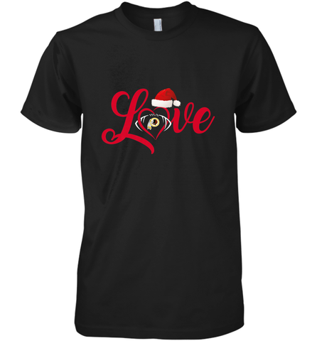 NFL Washington Redskins Logo Christmas Santa Hat Love Heart Football Team Men's Premium T-Shirt Men's Premium T-Shirt / Black / XS Men's Premium T-Shirt - HHHstores