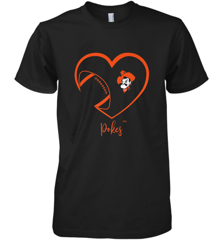 Oklahoma State Cowboys Football Inside Heart  Team Men's Premium T-Shirt Men's Premium T-Shirt / Black / XS Men's Premium T-Shirt - HHHstores