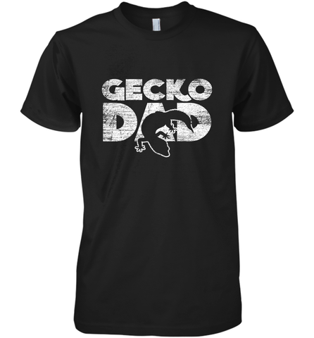 Vintage Gecko Dad  Animal Daddy Fathers Day Gecko Men's Premium T-Shirt Men's Premium T-Shirt / Black / XS Men's Premium T-Shirt - HHHstores