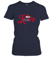 NFL Seattle Seahawks Logo Christmas Santa Hat Love Heart Football Team Women's T-Shirt Women's T-Shirt - HHHstores