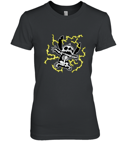 Disney Stitch Skeleton Halloween Women's Premium T-Shirt Women's Premium T-Shirt / Black / XS Women's Premium T-Shirt - HHHstores