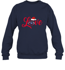 NFL Tennessee Titans Logo Christmas Santa Hat Love Heart Football Team Crewneck Sweatshirt Crewneck Sweatshirt - HHHstores