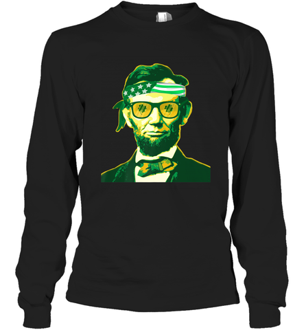 Abraham Lincoln St Patricks Day Long Sleeve T-Shirt Long Sleeve T-Shirt / Black / S Long Sleeve T-Shirt - HHHstores