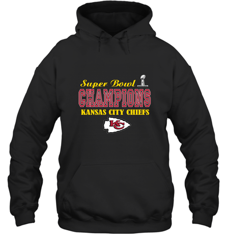 NFL super bowl Kansas City Chiefs champions Hooded Sweatshirt Hooded Sweatshirt / Black / S Hooded Sweatshirt - HHHstores
