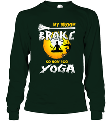 My Broom Broke So Now I Go Yoga Funny Halloween Costume Gift Long Sleeve T-Shirt Long Sleeve T-Shirt - HHHstores