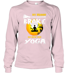 My Broom Broke So Now I Go Yoga Funny Halloween Costume Gift Long Sleeve T-Shirt Long Sleeve T-Shirt - HHHstores