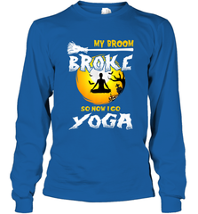 My Broom Broke So Now I Go Yoga Funny Halloween Costume Gift Long Sleeve T-Shirt Long Sleeve T-Shirt - HHHstores