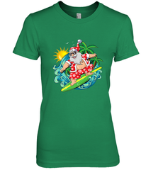 Christmas in July Santa Claus Hawaiian Surfing Gift Surf Women's Premium T-Shirt Women's Premium T-Shirt - HHHstores
