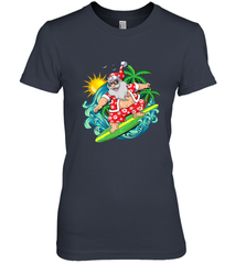 Christmas in July Santa Claus Hawaiian Surfing Gift Surf Women's Premium T-Shirt Women's Premium T-Shirt - HHHstores