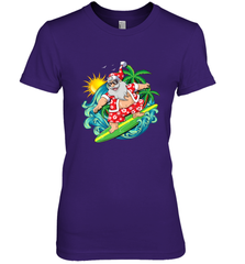 Christmas in July Santa Claus Hawaiian Surfing Gift Surf Women's Premium T-Shirt Women's Premium T-Shirt - HHHstores