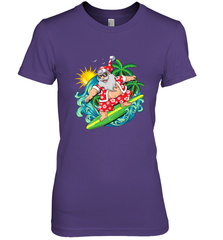 Christmas in July Santa Claus Hawaiian Surfing Gift Surf Women's Premium T-Shirt Women's Premium T-Shirt - HHHstores