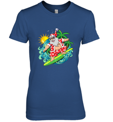 Christmas in July Santa Claus Hawaiian Surfing Gift Surf Women's Premium T-Shirt Women's Premium T-Shirt - HHHstores