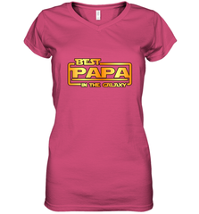 The best Papa in the galaxy Women's V-Neck T-Shirt Women's V-Neck T-Shirt - HHHstores