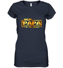 The best Papa in the galaxy Women's V-Neck T-Shirt Women's V-Neck T-Shirt - HHHstores