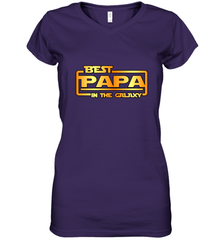 The best Papa in the galaxy Women's V-Neck T-Shirt Women's V-Neck T-Shirt - HHHstores