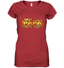 The best Papa in the galaxy Women's V-Neck T-Shirt Women's V-Neck T-Shirt - HHHstores