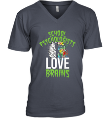 School Psychologists Love Brains Halloween Teacher Men's V-Neck Men's V-Neck - HHHstores