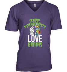 School Psychologists Love Brains Halloween Teacher Men's V-Neck Men's V-Neck - HHHstores