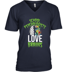 School Psychologists Love Brains Halloween Teacher Men's V-Neck Men's V-Neck - HHHstores