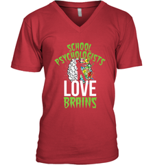 School Psychologists Love Brains Halloween Teacher Men's V-Neck Men's V-Neck - HHHstores