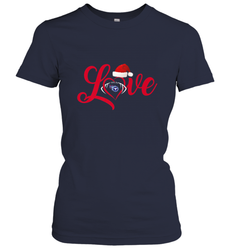 NFL Tennessee Titans Logo Christmas Santa Hat Love Heart Football Team Women's T-Shirt