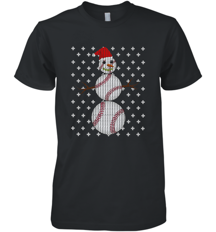 UGLY CHRISTMAS Baseball Snowman Holiday Santa Funny Men Gift Men's Premium T-Shirt Men's Premium T-Shirt / Black / XS Men's Premium T-Shirt - HHHstores