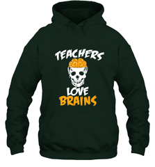 Teachers Love Brains funny Halloween Zombie Hooded Sweatshirt Hooded Sweatshirt - HHHstores