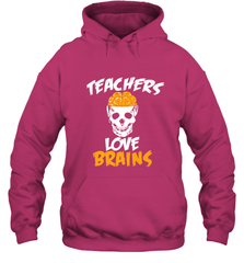 Teachers Love Brains funny Halloween Zombie Hooded Sweatshirt Hooded Sweatshirt - HHHstores