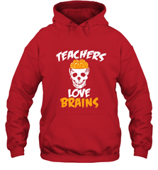 Teachers Love Brains funny Halloween Zombie Hooded Sweatshirt Hooded Sweatshirt - HHHstores