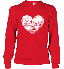 Love Valentines Day Heart Vintage Gift For Men Women Long Sleeve T-Shirt Long Sleeve T-Shirt - HHHstores