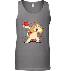 Dog Dabbing Heart For Valentine's Day Art Graphics Gift Men's Tank Top Men's Tank Top - HHHstores