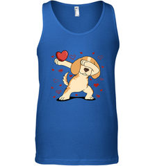 Dog Dabbing Heart For Valentine's Day Art Graphics Gift Men's Tank Top Men's Tank Top - HHHstores