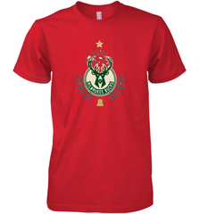 NBA Milwaukee Bucks Logo merry Christmas gilf Men's Premium T-Shirt Men's Premium T-Shirt - HHHstores