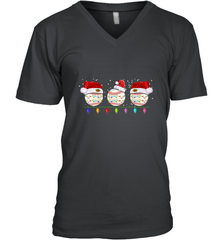 Three Baseball Balls Christmas Gift Santa Xmas lights Snow Men's V-Neck Men's V-Neck - HHHstores