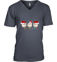 Three Baseball Balls Christmas Gift Santa Xmas lights Snow Men's V-Neck Men's V-Neck - HHHstores