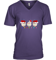 Three Baseball Balls Christmas Gift Santa Xmas lights Snow Men's V-Neck Men's V-Neck - HHHstores