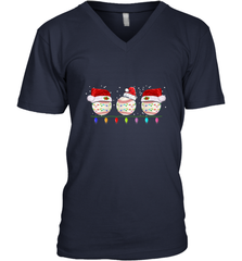 Three Baseball Balls Christmas Gift Santa Xmas lights Snow Men's V-Neck Men's V-Neck - HHHstores