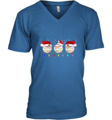 Three Baseball Balls Christmas Gift Santa Xmas lights Snow Men's V-Neck Men's V-Neck - HHHstores