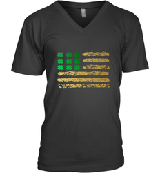 American Flag Green Shamrock Shirt St Patricks Day Men's V-Neck