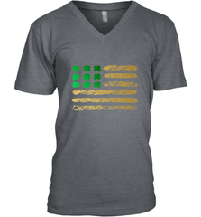 American Flag Green Shamrock Shirt St Patricks Day Men's V-Neck Men's V-Neck - HHHstores