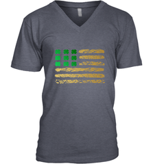 American Flag Green Shamrock Shirt St Patricks Day Men's V-Neck Men's V-Neck - HHHstores