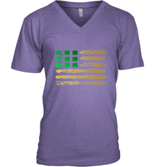 American Flag Green Shamrock Shirt St Patricks Day Men's V-Neck Men's V-Neck - HHHstores