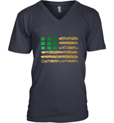 American Flag Green Shamrock Shirt St Patricks Day Men's V-Neck Men's V-Neck - HHHstores